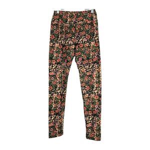 LuLaRoe Poppy One Size (2-10) Butter Soft Legging Pink Orange Floral Print Pants